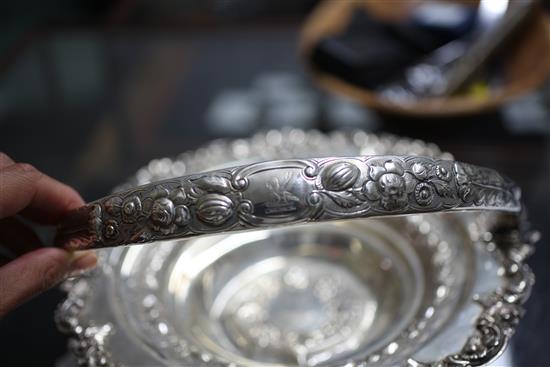 A William IV silver fruit basket by Richard William Atkins and William Nathaniel Somersall, 23 oz.